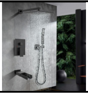 SDN-1201 - SDN-1201 SDN-1183 Architectural In-Wall Concealed Box Shower (black)