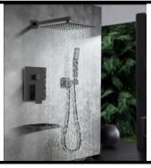 SDN-1203 - SDN-1203 SDN-1183 Architectural In-Wall Concealed Box Shower (BLACK)