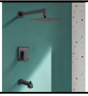 SDN-1205 - SDN-1205 SDN-1183 Architectural In-Wall Concealed Box Shower (black)