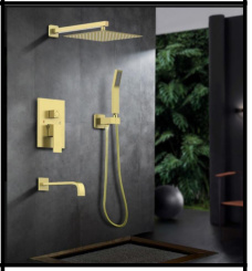 SDN-1212 - SDN-1212 SDN-1183 Architectural In-Wall Concealed Box Shower (Brushed gold)