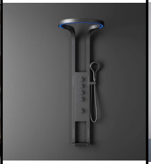 SDN-1222 - SDN-1222 SDN-1217 Multi-Key Piano Button Thermostatic Rain Shower (Black)