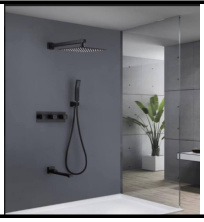 SDN-1227 - SDN-1227 SDN-1217 Multi-Key Piano Button Thermostatic Rain Shower (black)