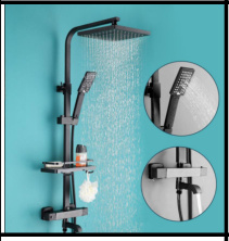 SDN-1230 - SDN-1230 SDN-1217 Multi-Key Piano Button Thermostatic Rain Shower (Black)