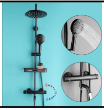 SDN-1235 - SDN-1235 SDN-1217 Multi-Key Piano Button Thermostatic Rain Shower (black)