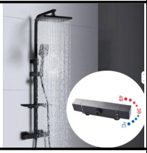SDN-1236 - SDN-1236 SDN-1217 Multi-Key Piano Button Thermostatic Rain Shower (black)