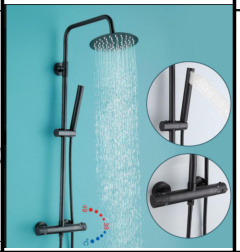 SDN-1243 - SDN-1243 SDN-1217 Multi-Key Piano Button Thermostatic Rain Shower (black)