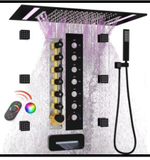 SDN-1272 - SDN-1272 SDN-1217 Multi-Key Piano Button Thermostatic Rain Shower (BLACK)