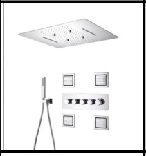 SDN-1274 - SDN-1274 SDN-1217 Multi-Key Piano Button Thermostatic Rain Shower (Chrome/BLACK)
