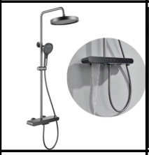 SDN-1283 - SDN-1283 SDN-1217 Multi-Key Piano Button Thermostatic Rain Shower (Chrome)