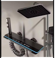 SDN-1298 - SDN-1298 SDN-1217 Multi-Key Piano Button Thermostatic Rain Shower (Chrome/BLACK)