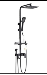 SDN-1299 - SDN-1299 SDN-1217 Multi-Key Piano Button Thermostatic Rain Shower (Chrome/black)