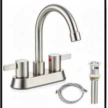 SDN-2026B - SDN-2026B SDN-G153 Food-Grade SUS304 Hot & Cold Basin Mixer (Brushed Nickel)