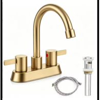 SDN-2031 - SDN-2031 SDN-G153 Food-Grade SUS304 Hot & Cold Basin Mixer (Brushed gold)