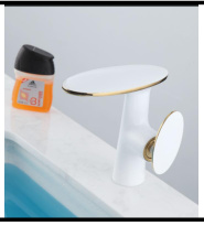 SDN-6218 - SDN-6218 SDN-6317 Luxury Laminar Waterfall Vanity Mixer (Chrome /White & Gold)